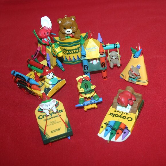 Set of 8 Crayola Crayon 1990's Holiday Ornaments by Hallmark B-233 - Picture 4 of 5